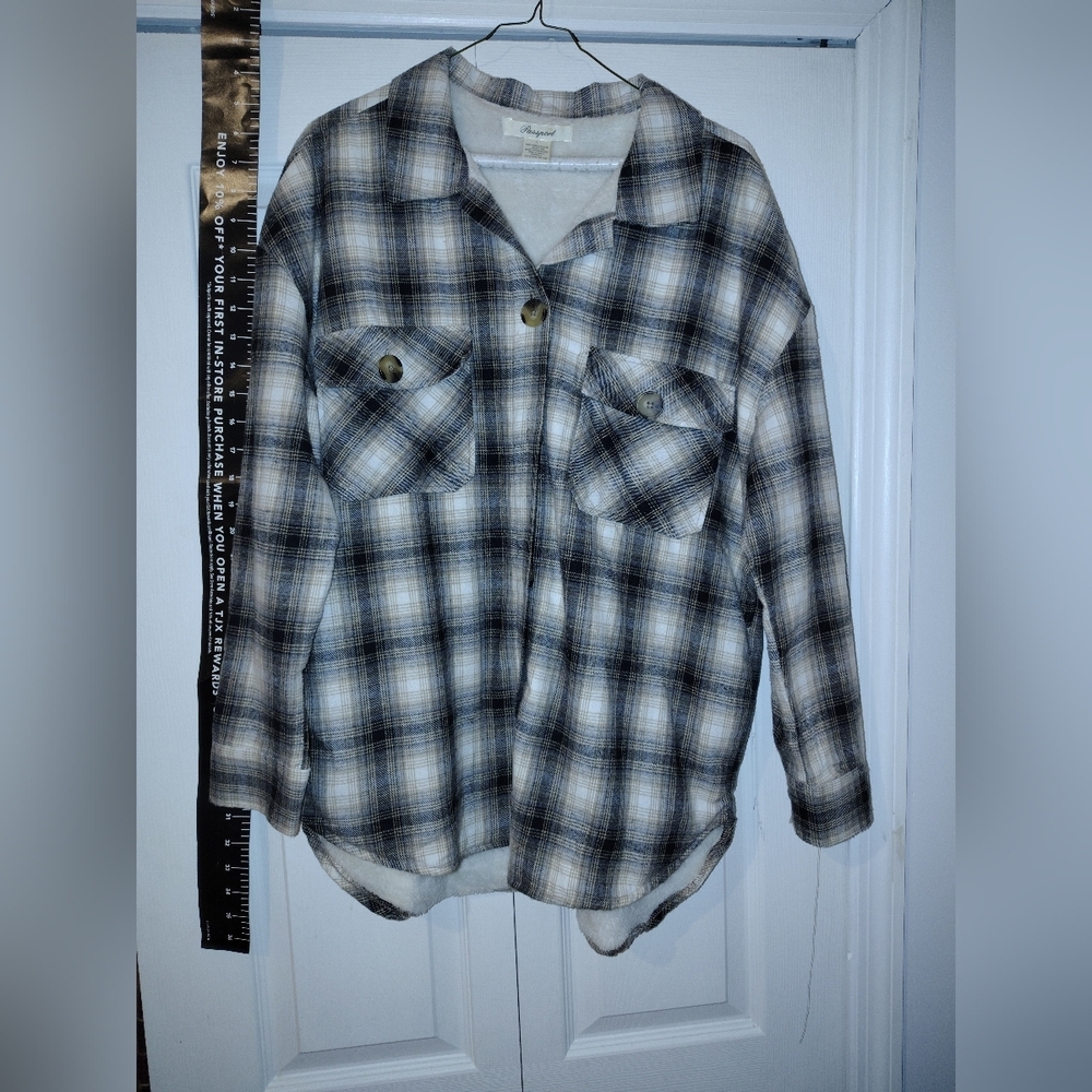 Passport Black and White Plaid Kids Button Down Shirt